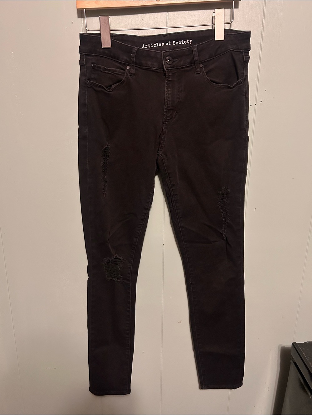 Articles Of Society Black Women's Skinny Ripped Jeans